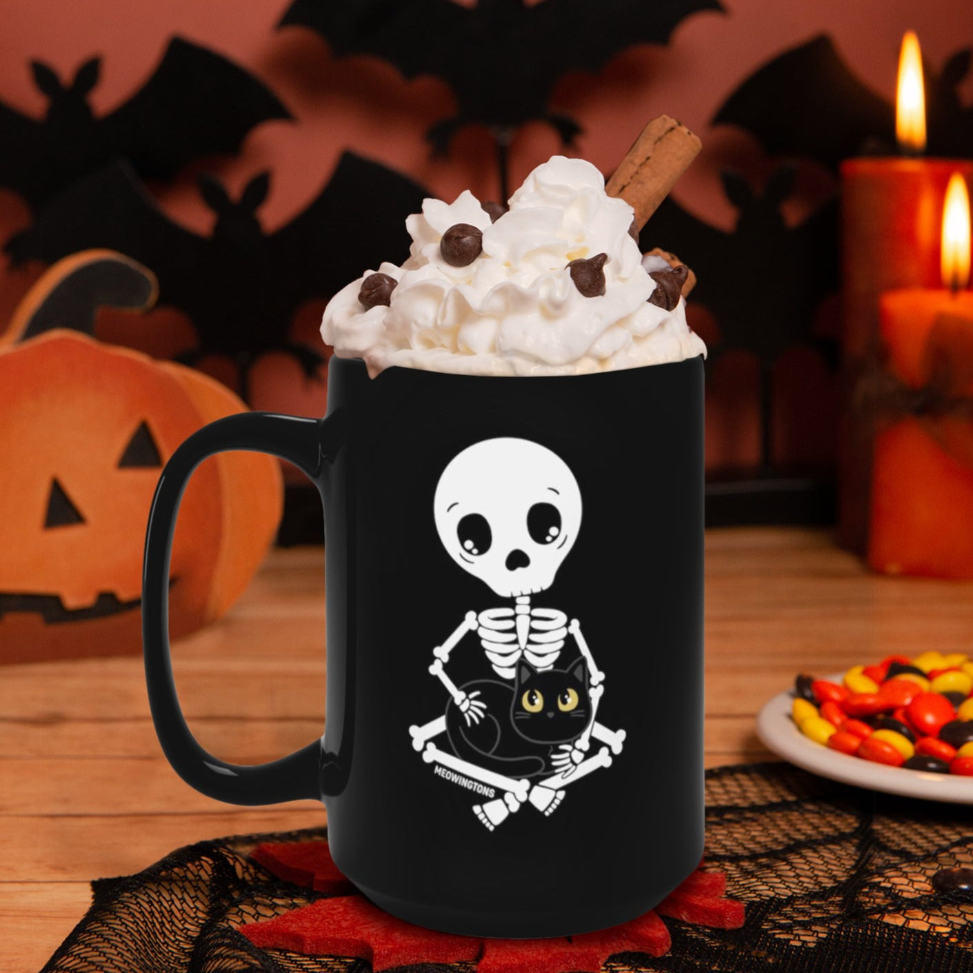 Friends Forever Black Cat Mug